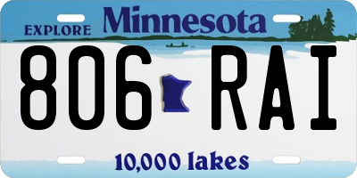 MN license plate 806RAI