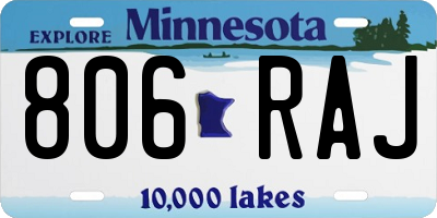 MN license plate 806RAJ