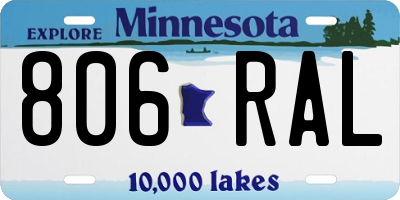 MN license plate 806RAL