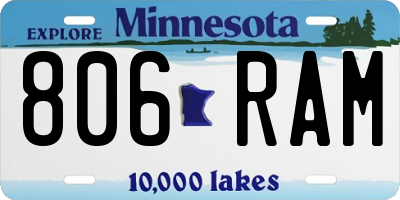 MN license plate 806RAM