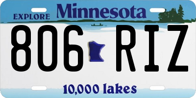 MN license plate 806RIZ