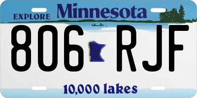 MN license plate 806RJF