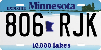 MN license plate 806RJK
