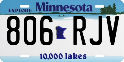 MN license plate 806RJV