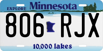 MN license plate 806RJX