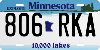 MN license plate 806RKA