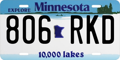 MN license plate 806RKD