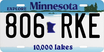 MN license plate 806RKE