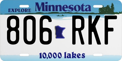 MN license plate 806RKF