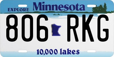 MN license plate 806RKG
