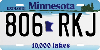 MN license plate 806RKJ