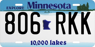 MN license plate 806RKK