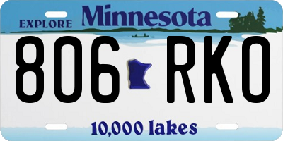 MN license plate 806RKO