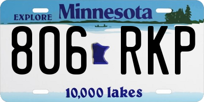 MN license plate 806RKP