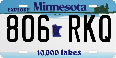 MN license plate 806RKQ