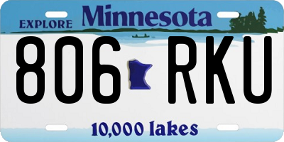 MN license plate 806RKU
