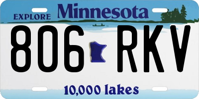 MN license plate 806RKV