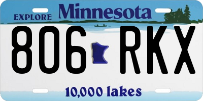 MN license plate 806RKX