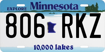 MN license plate 806RKZ