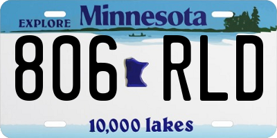 MN license plate 806RLD