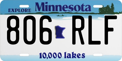 MN license plate 806RLF