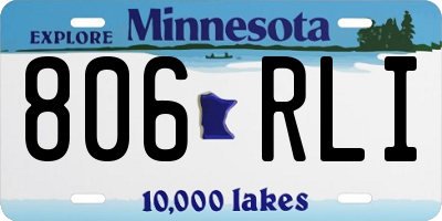 MN license plate 806RLI