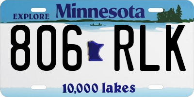 MN license plate 806RLK