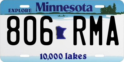 MN license plate 806RMA