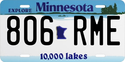 MN license plate 806RME