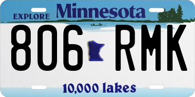 MN license plate 806RMK