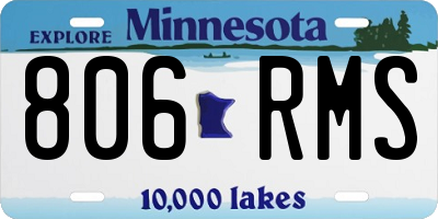 MN license plate 806RMS