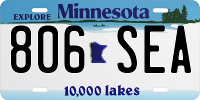 MN license plate 806SEA