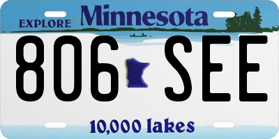 MN license plate 806SEE