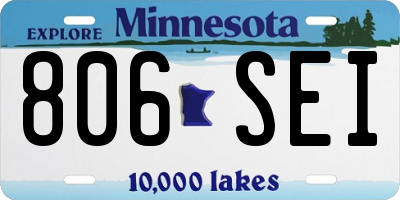 MN license plate 806SEI