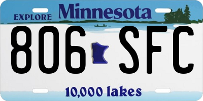MN license plate 806SFC