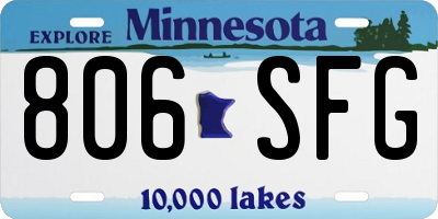 MN license plate 806SFG