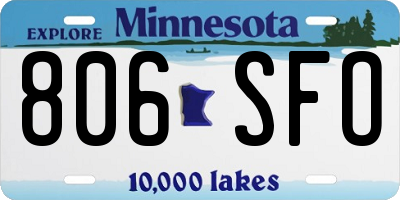 MN license plate 806SFO