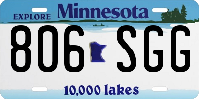 MN license plate 806SGG