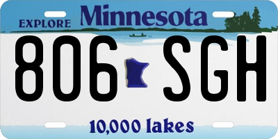 MN license plate 806SGH