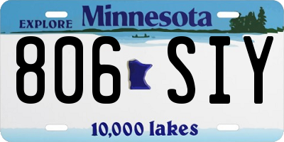 MN license plate 806SIY