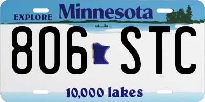 MN license plate 806STC