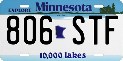 MN license plate 806STF