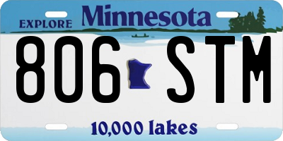 MN license plate 806STM
