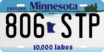 MN license plate 806STP