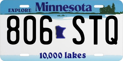 MN license plate 806STQ