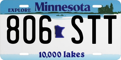 MN license plate 806STT