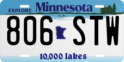 MN license plate 806STW