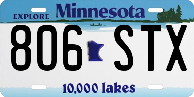 MN license plate 806STX