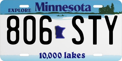 MN license plate 806STY