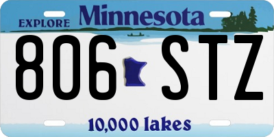 MN license plate 806STZ